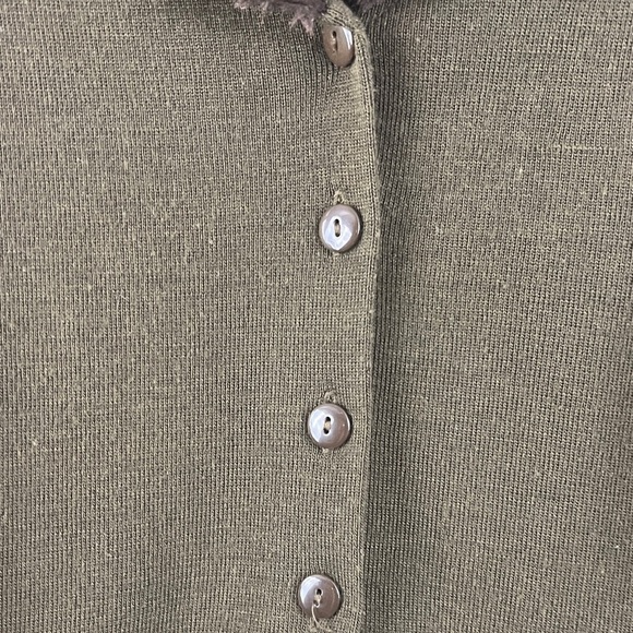 Vintage Nina Leonard brown Cardigan with Chocolate faux fur Collar. - Picture 4 of 10
